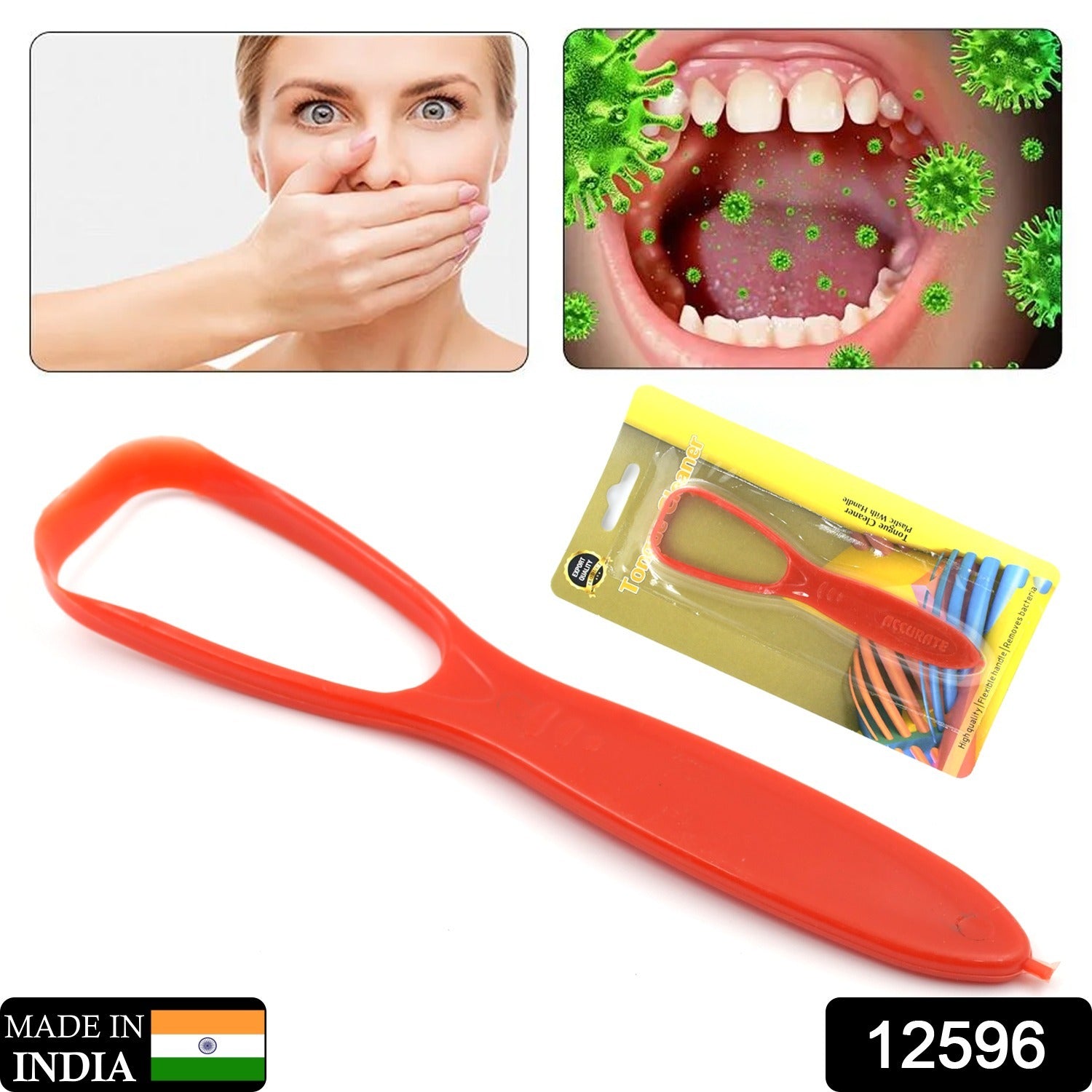 Plastic Tongue Cleaner For Kids & Adults | Tongue Scraper For Bad Breath, Maintain Oral Hygiene for Daily Use | for Fresh Breath & Bacteria Removal | Improved Taste Plastic With Handle Tongue Cleaner (1 Pc ) Plastic Tongue Cleaner For Kids & Adults | Tongue Scraper For Bad Breath, Maintain Oral Hygiene for Daily Use | for Fresh Breath & Bacteria Removal | Improved Taste Plastic With Handle Tongue Cleaner (1 Pc )